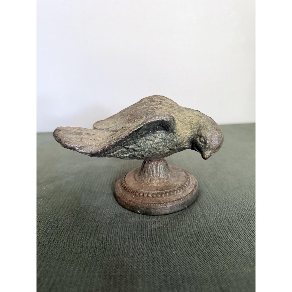 Antique Cast Iron Dove Bird Doorstop Finial Garden Pigeon Bookend Art Deco HEAVY